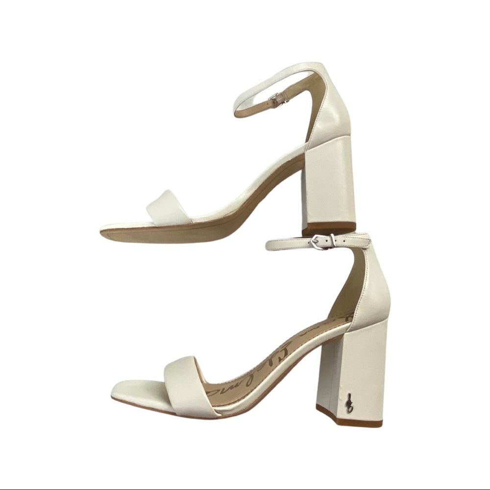 Sam Edelman Daniella White Leather Heels
